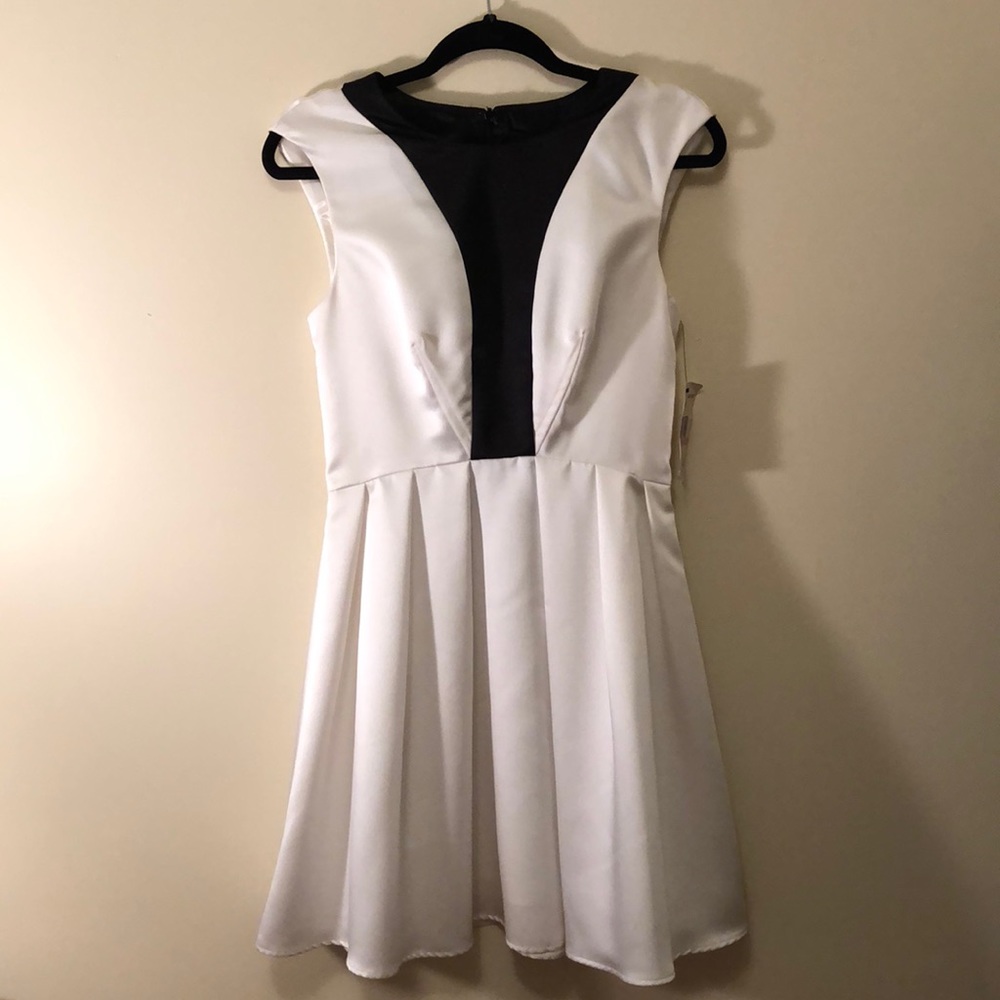 White and black dress